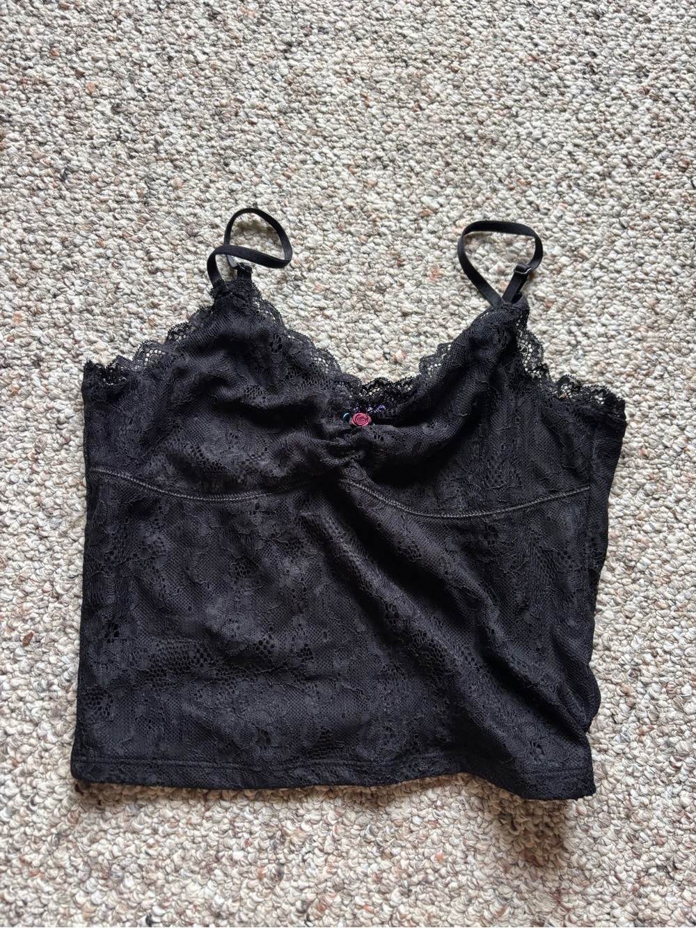 My Sisters Closet Black Lace Camisole Tank Top
